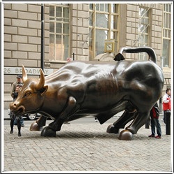 华尔街铜牛加工|铸铜华尔街铜牛