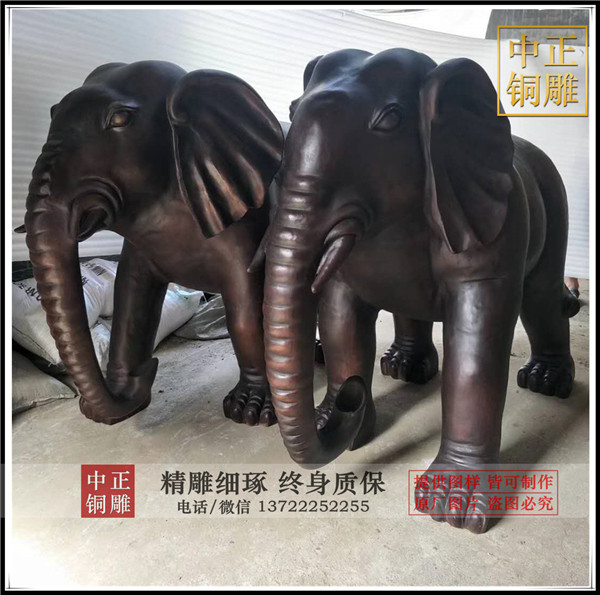 铸铜大象|铜大象图片