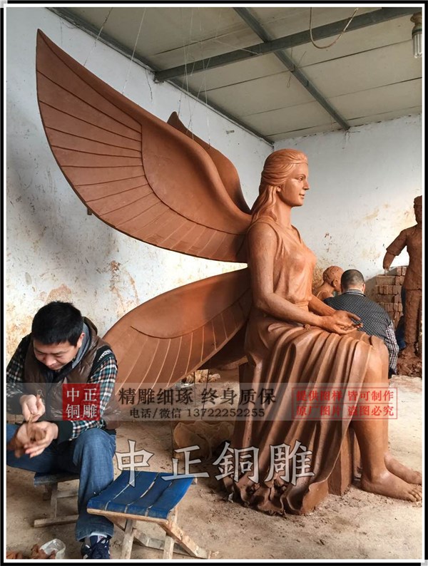 六翼天使铜雕塑
