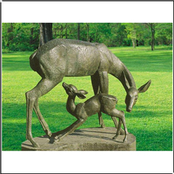 动物雕塑铜鹿制作