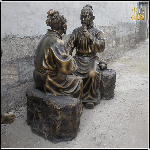 步行街古代人物雕塑
