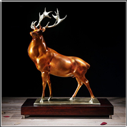 铜鹿雕塑摆件