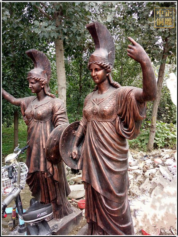 西方古罗马士兵侍卫武士铜雕塑
