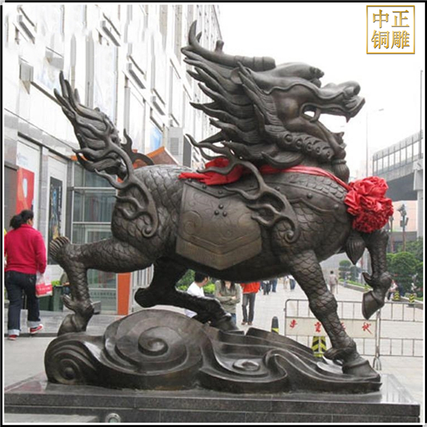 大型门口镇宅铜麒麟雕塑