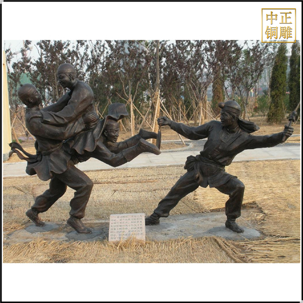 公园杂技人物铜雕塑