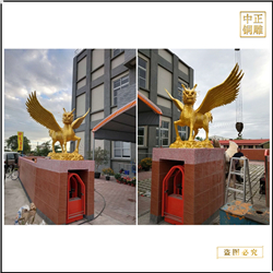 2米动物铜雕铜麒麟设计制作