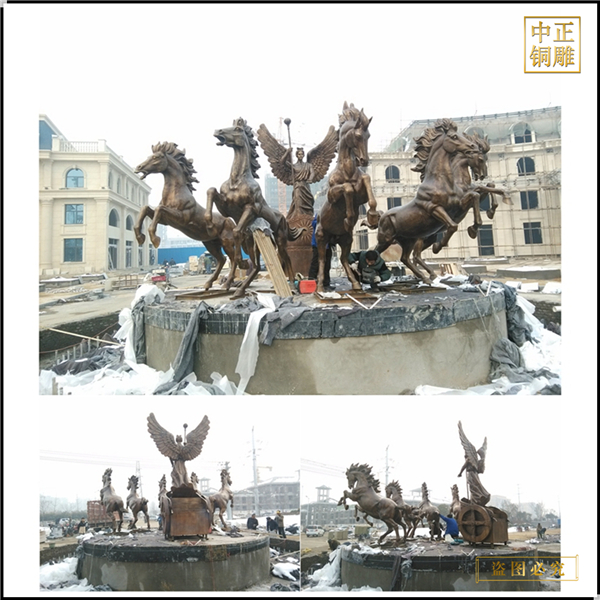 酒店小区广场铜马雕塑摆件