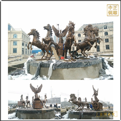 酒店小区广场铜马雕塑摆件