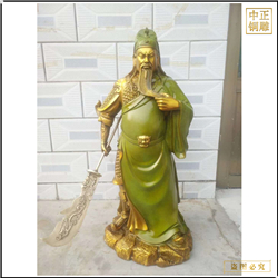 黄铜关公雕塑摆件