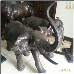 小型铜大象雕塑