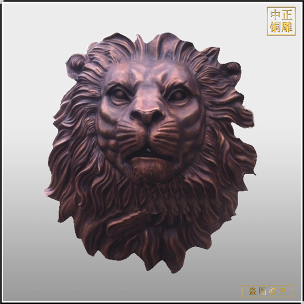 狮子头铜雕塑摆件