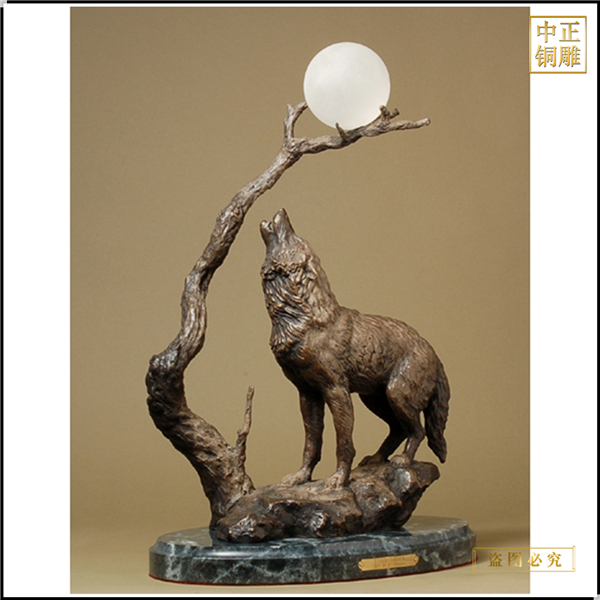 动物雕塑铜狼铸造