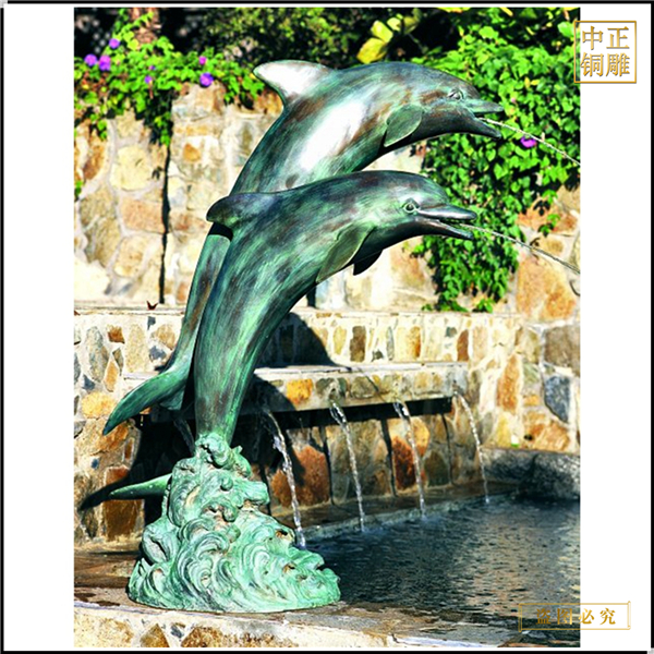 景观海豚铜雕塑