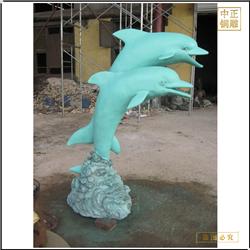 小型海豚雕塑加工