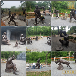 室外园林景观马坝人铜雕塑