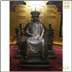 室内雍正皇帝铜雕