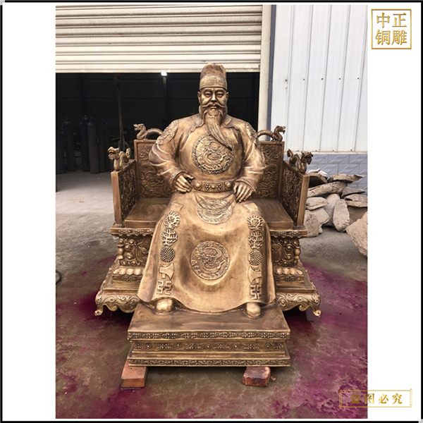 古代朱棣皇帝雕塑铸造