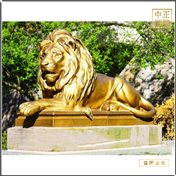 纯黄铜狮子雕塑图片