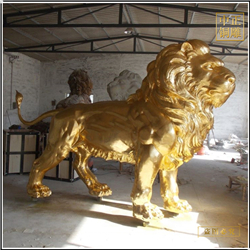 大型鎏金铜雕狮子