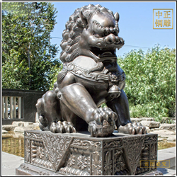 故宫铜狮子雕塑摆件