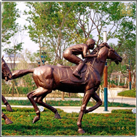 园林小孩骑马铜雕塑