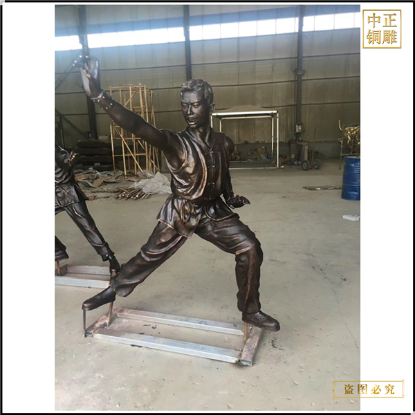 练跆拳道人物雕塑铸造