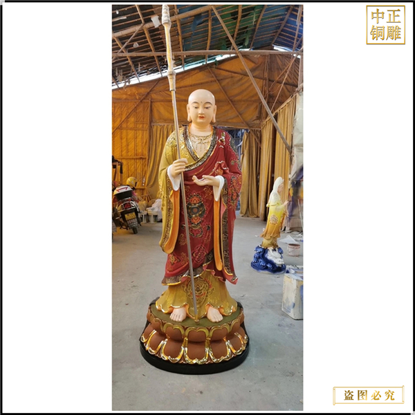地藏王菩萨站像铜像图片