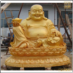 铸铜弥勒佛坐像图片