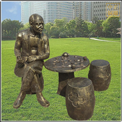 园林下棋人物铜雕塑