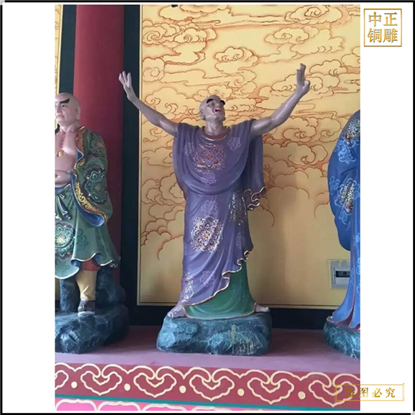 寺庙十八罗汉铜佛像