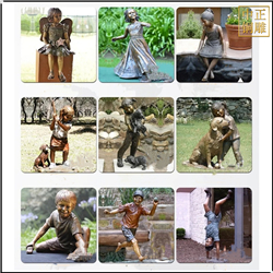 各种小孩玩耍铜雕塑
